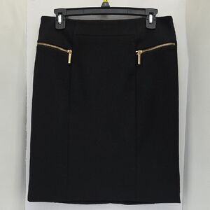 Michael Kors Black Pensil Skirt Size 6 with Gold Accents